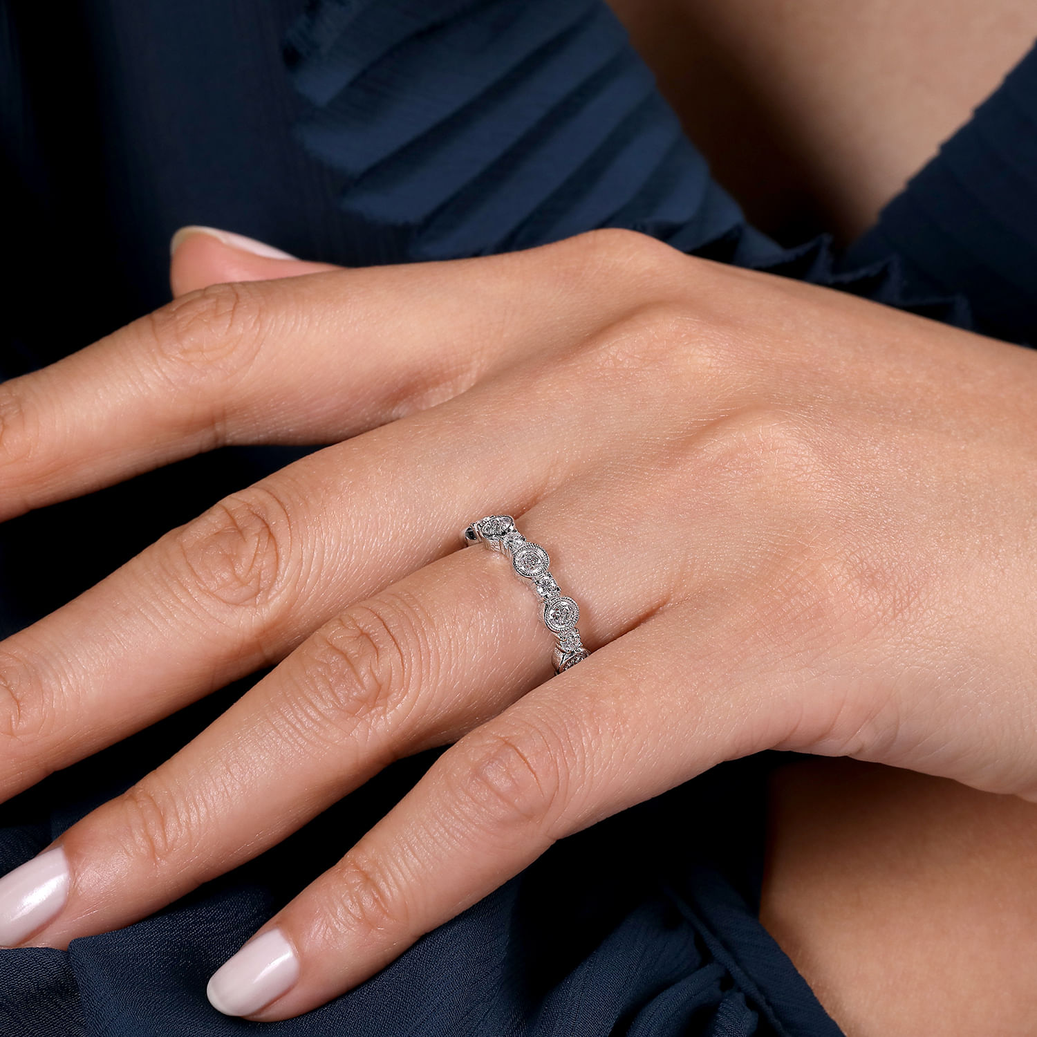 Turin - 14K White Gold Diamond Anniversary Band