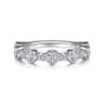 Fancy Wedding Ring in 14k White Gold with Round Natural Diamond at Gabriel & Co.