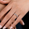 Fancy Wedding Ring in 14k White Gold with Round Natural Diamond at Gabriel & Co.