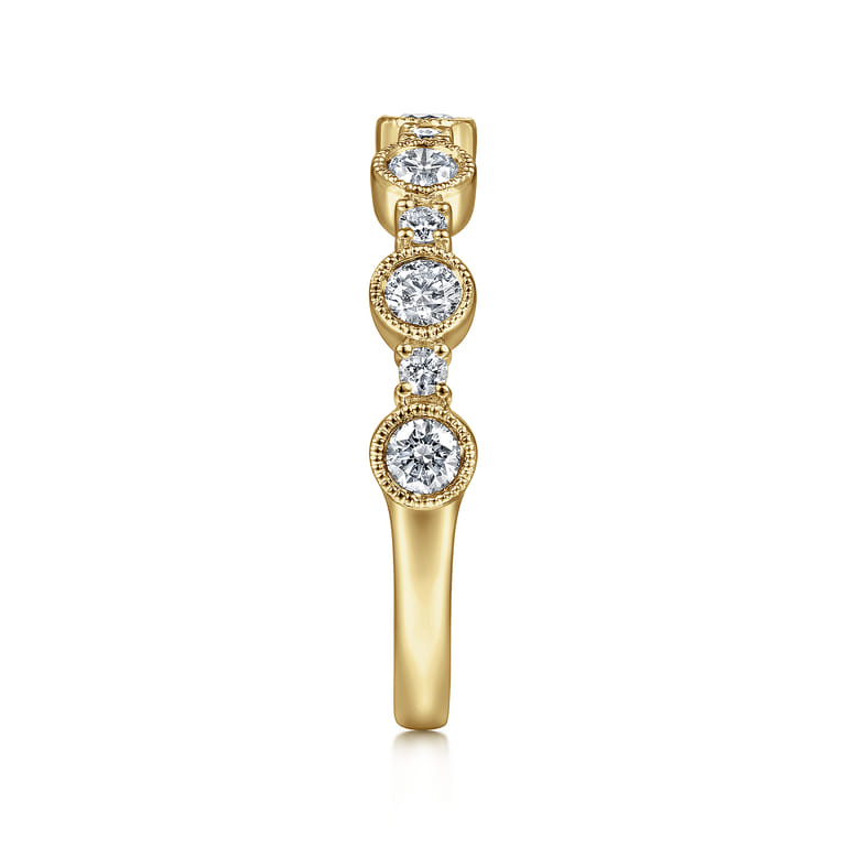 Fancy Wedding Ring in 14k Yellow Gold with Round Natural Diamond at Gabriel & Co. - Shot 4