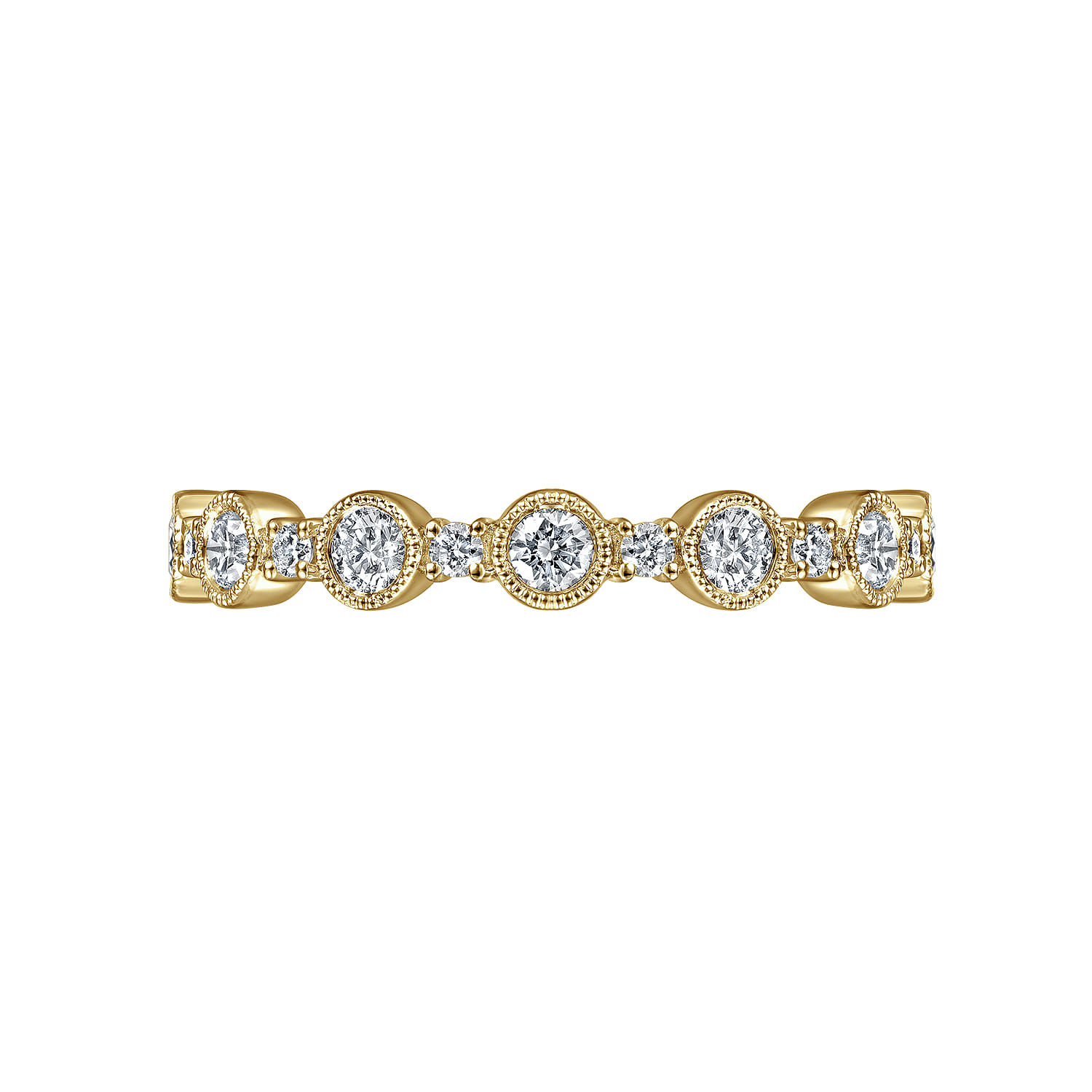 Fancy Wedding Ring in 14k Yellow Gold with Round Natural Diamond at Gabriel & Co. - Shot 5