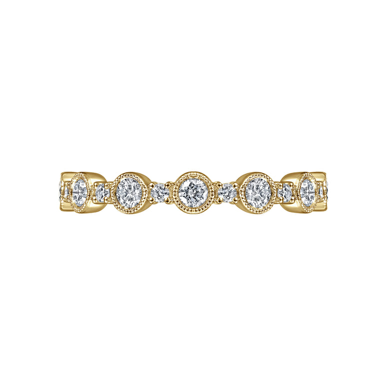 Fancy Wedding Ring in 14k Yellow Gold with Round Natural Diamond at Gabriel & Co. - Shot 5