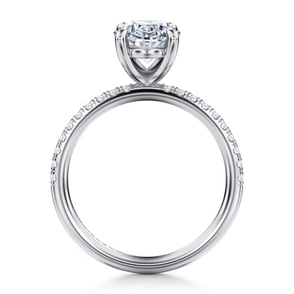 Twain - 14K White Gold Oval Diamond Engagement Ring