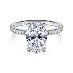 Twain - 14K White Gold Oval Diamond Engagement Ring