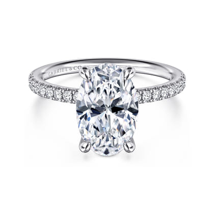 Twain - 14K White Gold Oval Diamond Engagement Ring