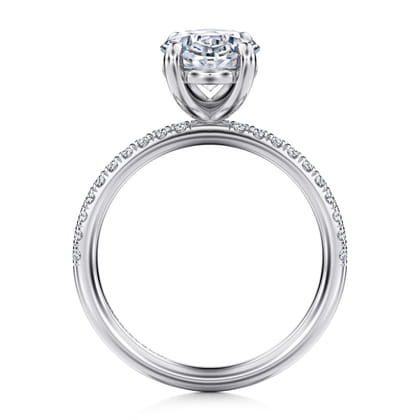 Twain - 14K White Gold Oval Diamond Engagement Ring