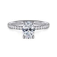 Twain - 14K White Gold Oval Diamond Engagement Ring