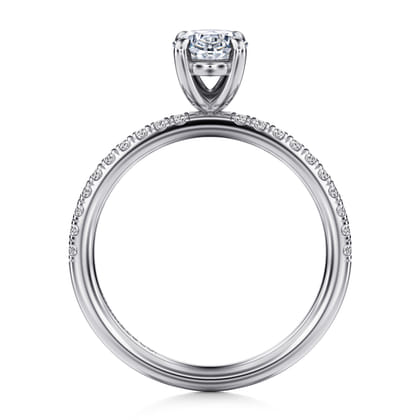 Twain - 14K White Gold Oval Diamond Engagement Ring