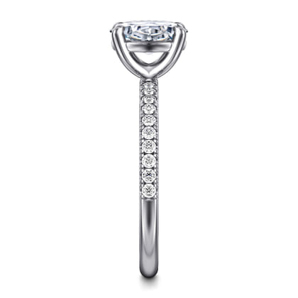 Twain - 14K White Gold Oval Diamond Engagement Ring