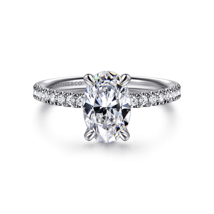 Twain - 14K White Gold Oval Diamond Engagement Ring