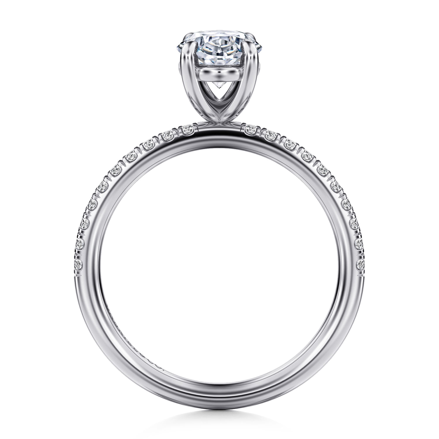 Twain - 14K White Gold Oval Diamond Engagement Ring