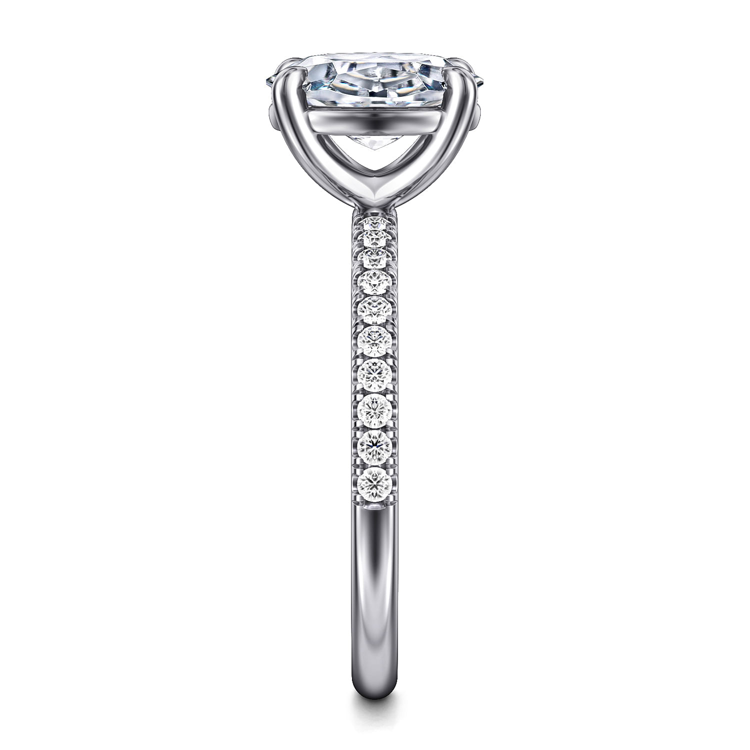 Twain - 14K White Gold Oval Diamond Engagement Ring