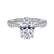 Twain - 14K White Gold Oval Diamond Engagement Ring