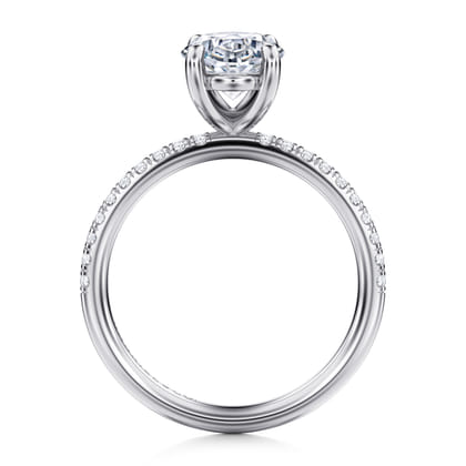 Twain - 14K White Gold Oval Diamond Engagement Ring