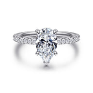 Twain - 14K White Gold Pear Shape Diamond Engagement Ring