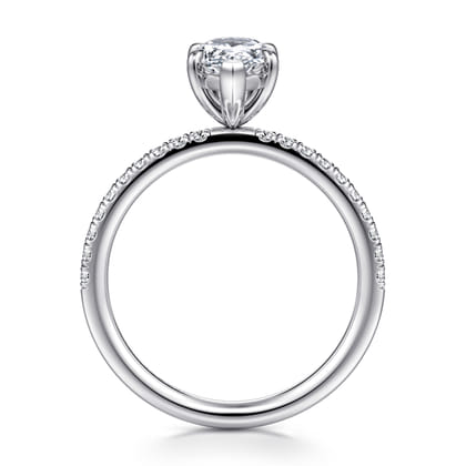 Twain - 14K White Gold Pear Shape Diamond Engagement Ring