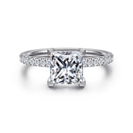 Twain - 14K White Gold Princess Cut Diamond Engagement Ring