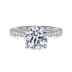 14K White Gold Round Diamond Engagement Ring