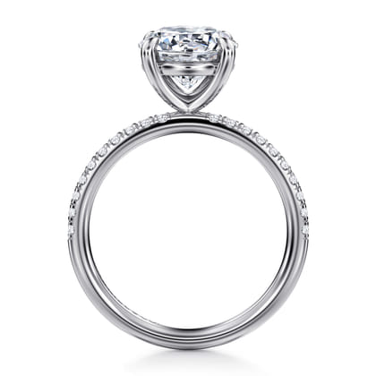 Twain - 14K White Gold Round Diamond Engagement Ring