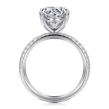 Twain - 14K White Gold Round Diamond Engagement Ring