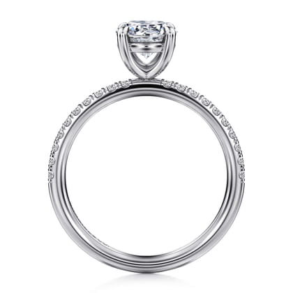 Twain - 14K White Gold Round Diamond Engagement Ring