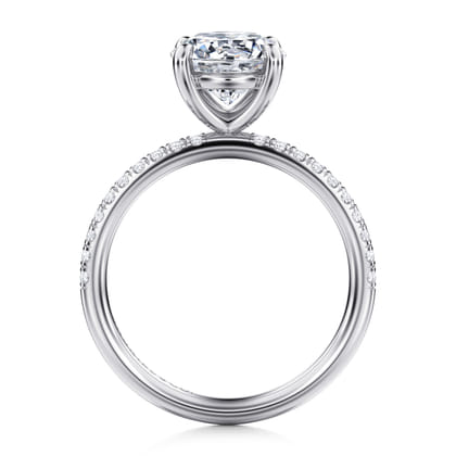 Twain - 14K White Gold Round Diamond Engagement Ring