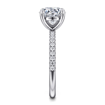 Twain - 14K White Gold Round Diamond Engagement Ring