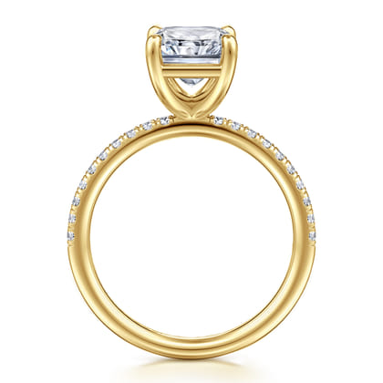 Twain - 14K Yellow Gold Emerald Cut Diamond Engagement Ring