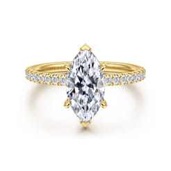 Twain - 14K Yellow Gold Marquise Shape Diamond Engagement Ring