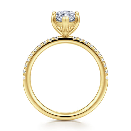 Twain - 14K Yellow Gold Marquise Shape Diamond Engagement Ring
