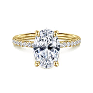Twain - 14K Yellow Gold Oval Diamond Engagement Ring