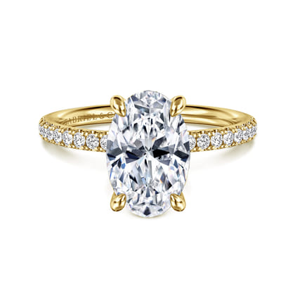 Twain - 14K Yellow Gold Oval Diamond Engagement Ring
