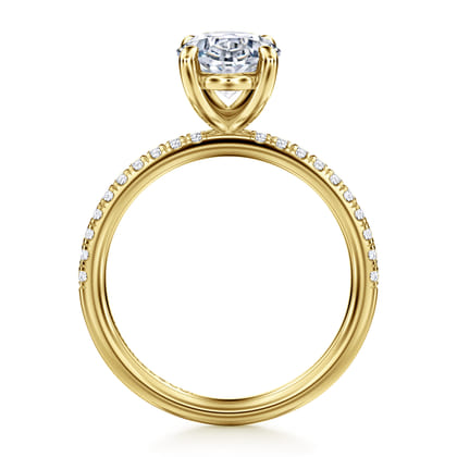 Twain - 14K Yellow Gold Oval Diamond Engagement Ring