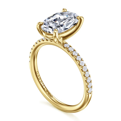 Twain - 14K Yellow Gold Oval Diamond Engagement Ring
