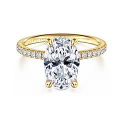 Twain - 14K Yellow Gold Oval Diamond Engagement Ring