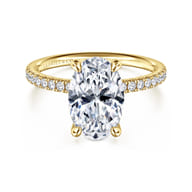 Twain - 14K Yellow Gold Oval Diamond Engagement Ring