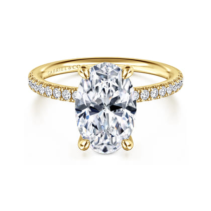 Twain - 14K Yellow Gold Oval Diamond Engagement Ring