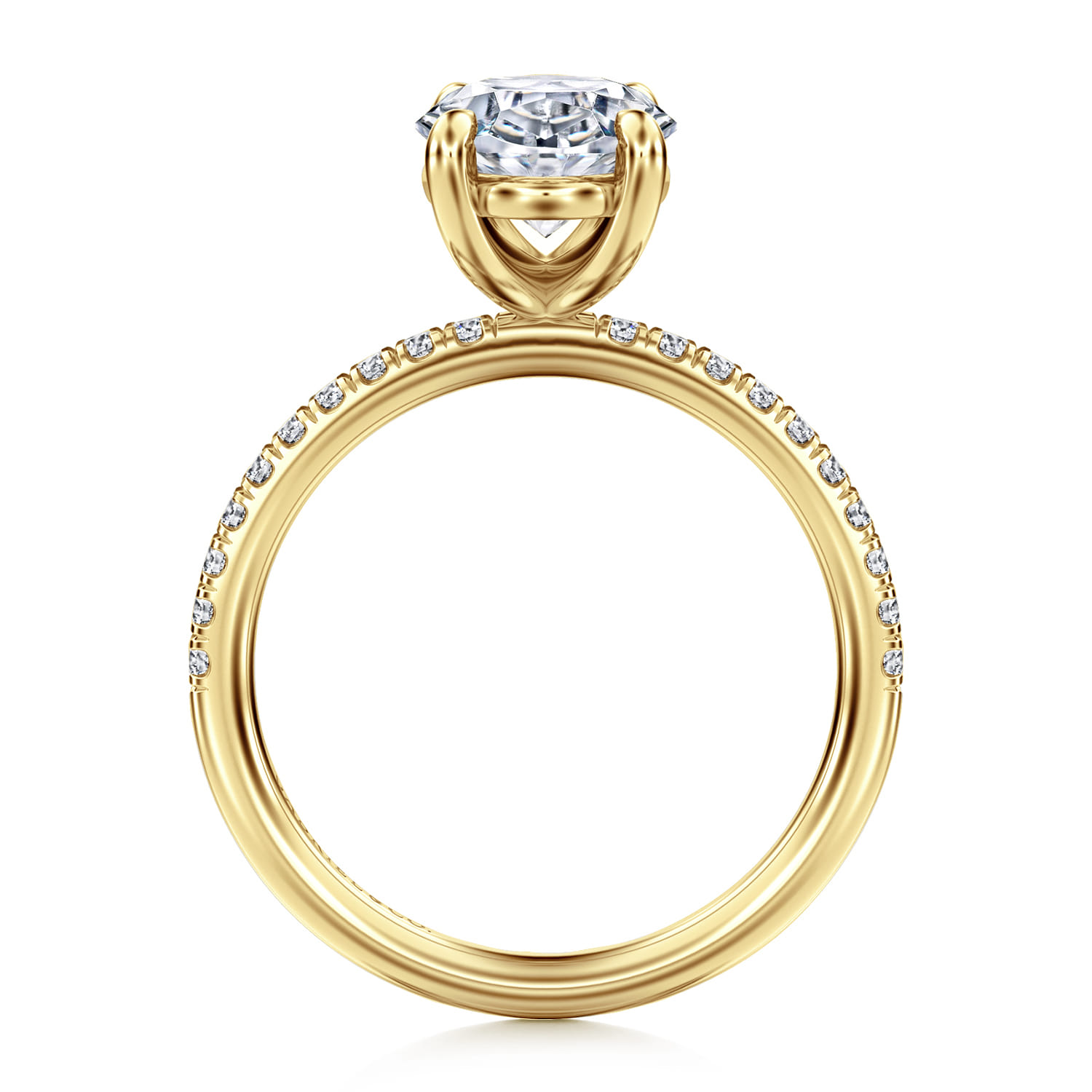 Twain - 14K Yellow Gold Oval Diamond Engagement Ring