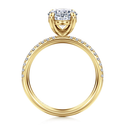 Twain - 14K Yellow Gold Oval Diamond Engagement Ring