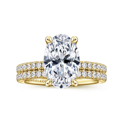 Twain - 14K Yellow Gold Oval Diamond Engagement Ring