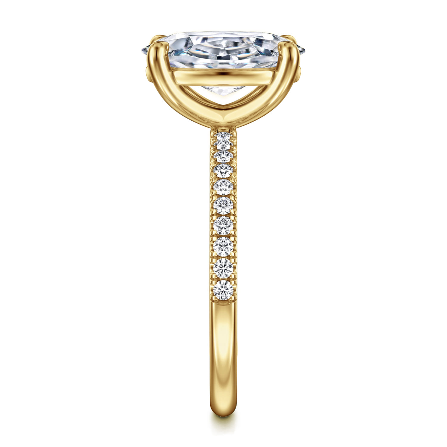 Twain - 14K Yellow Gold Oval Diamond Engagement Ring