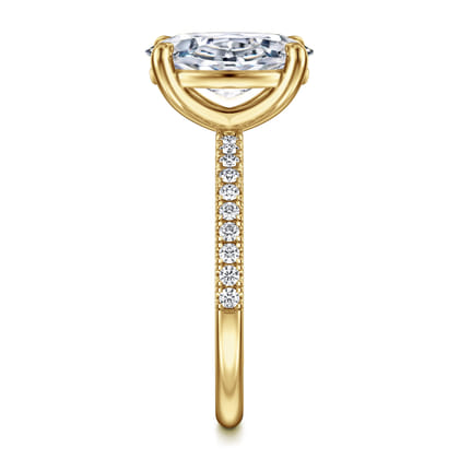 Twain - 14K Yellow Gold Oval Diamond Engagement Ring