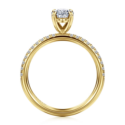 Twain - 14K Yellow Gold Oval Diamond Engagement Ring