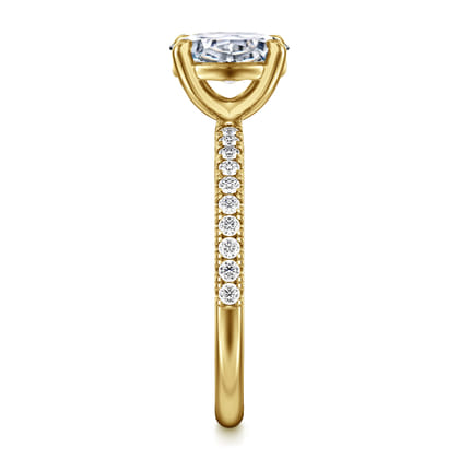 Twain - 14K Yellow Gold Oval Diamond Engagement Ring