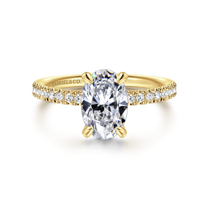 Twain - 14K Yellow Gold Oval Diamond Engagement Ring