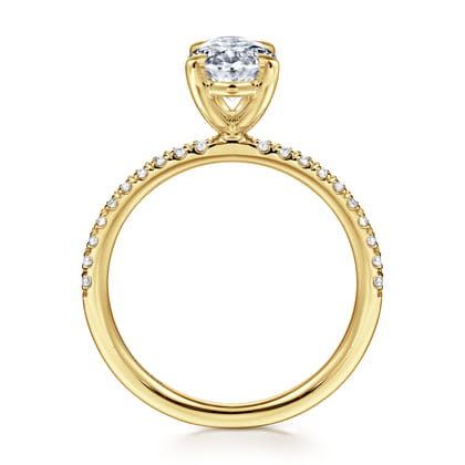 Twain - 14K Yellow Gold Oval Diamond Engagement Ring