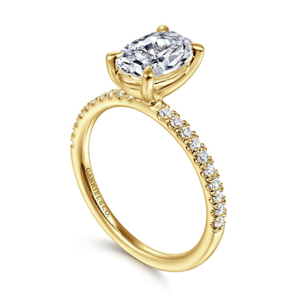 Twain - 14K Yellow Gold Oval Diamond Engagement Ring