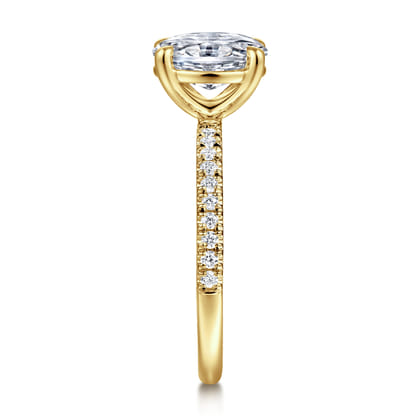 Twain - 14K Yellow Gold Oval Diamond Engagement Ring