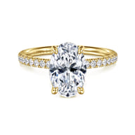 Twain - 14K Yellow Gold Oval Diamond Engagement Ring