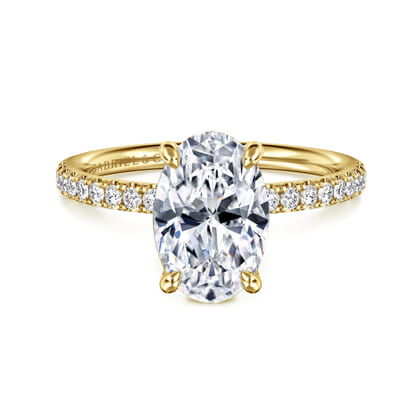Twain - 14K Yellow Gold Oval Diamond Engagement Ring